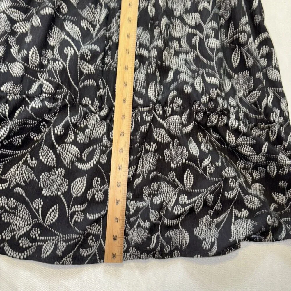 NWT Isabel Marant Etoile Black White Floral Dress Ruffles  Zip Long Sleeve Sz 36 - Picture 14 of 16